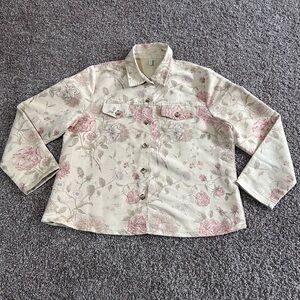 Bu JJ Cream and Pink Utility Jacket with Floral Design